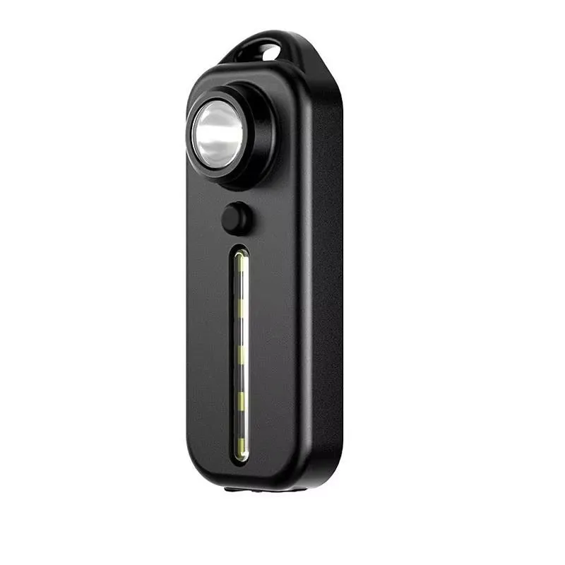 1/2Pcs Mini Thin Flashlight Tactical Police Shoulder Light USB Type-C Rechargeable Bicycle Taillight Helmet Lamp Keychain Light