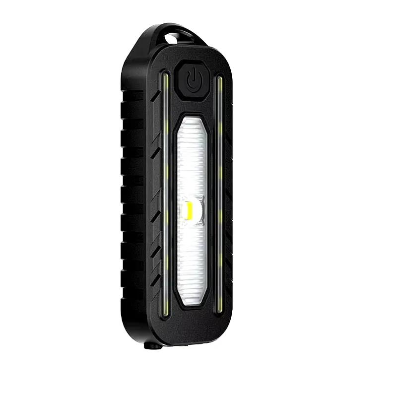 1/2Pcs Mini Thin Flashlight Tactical Police Shoulder Light USB Type-C Rechargeable Bicycle Taillight Helmet Lamp Keychain Light