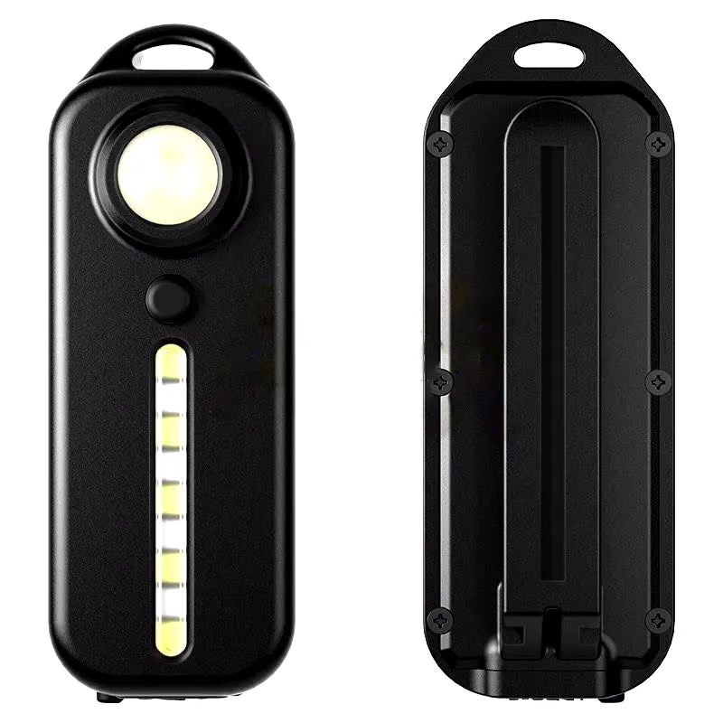 1/2Pcs Mini Thin Flashlight Tactical Police Shoulder Light USB Type-C Rechargeable Bicycle Taillight Helmet Lamp Keychain Light