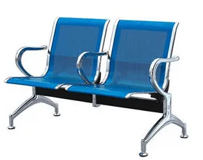 2 Seater Reception Metal Bench - Blue