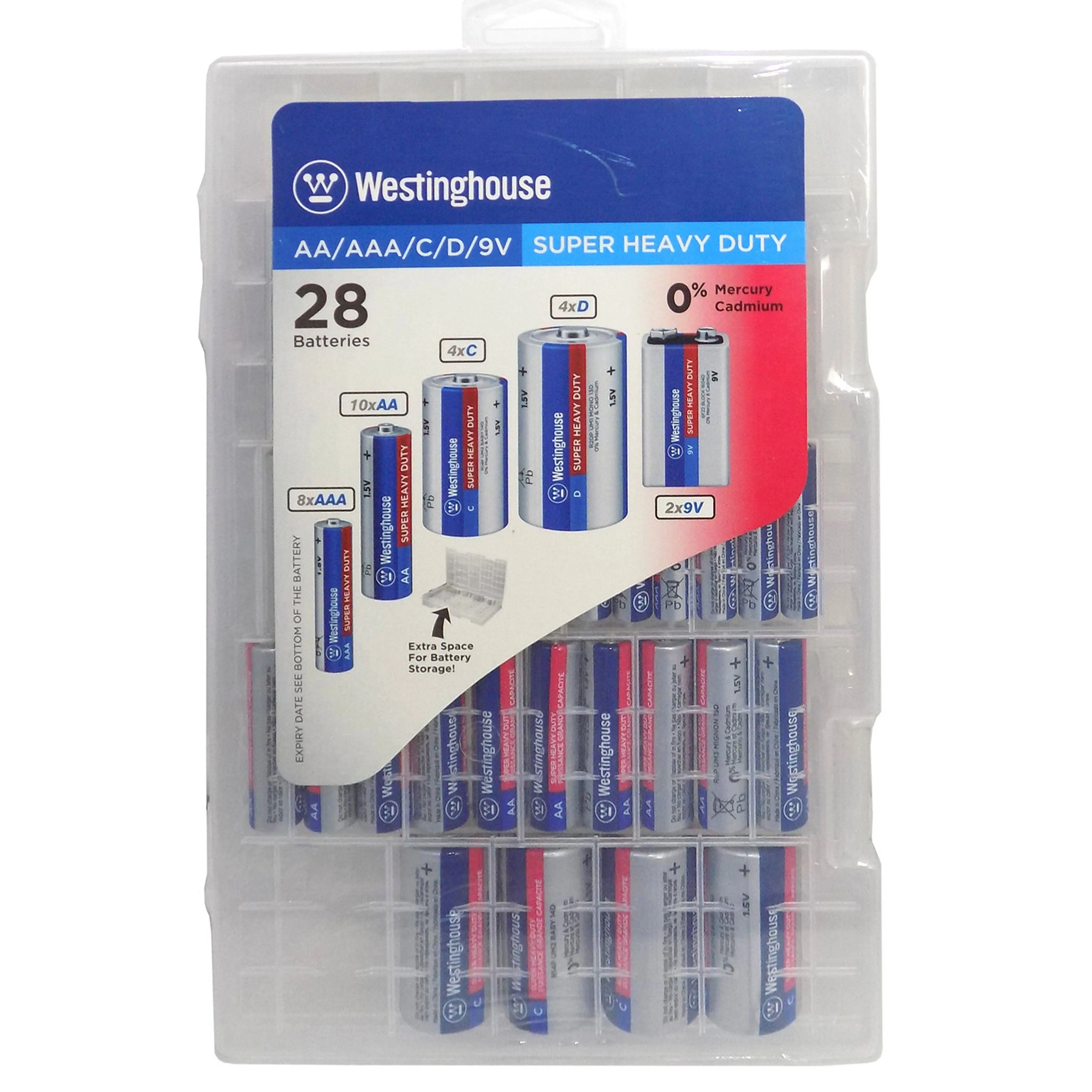 28 Pc Assorted Batteries AA Triple A C D 1.5V 9V Carbon Zinc Battery Toys Remote