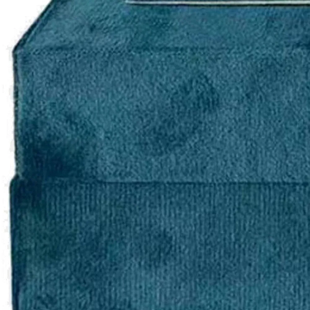 7, 8, 9 Inch Jewelry Box, Set of 3, Gold Accents, Teal Velvet Upholstery By Casagear Home