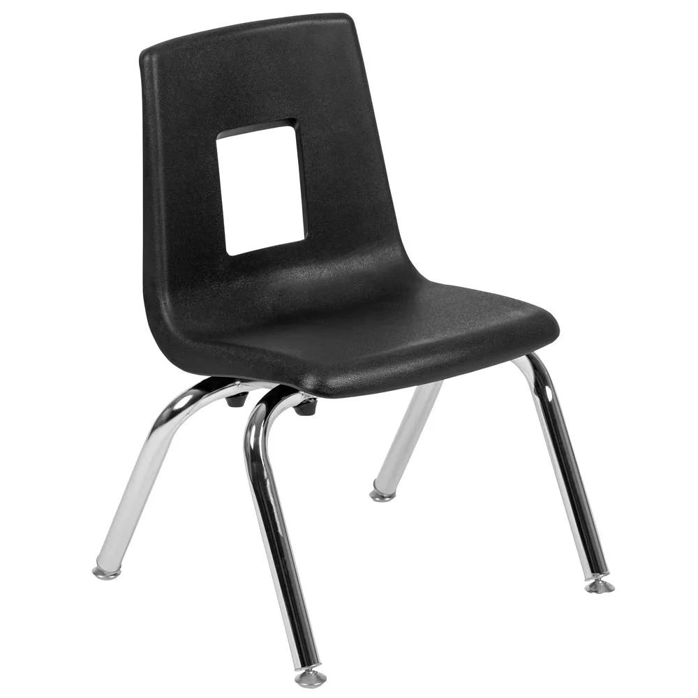 Advantage Black Student Stack School Chair - 12-Inch By Flash Furniture
