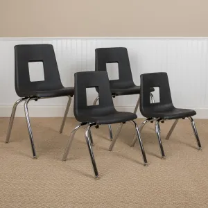 Advantage Black Student Stack School Chair - 12-Inch By Flash Furniture