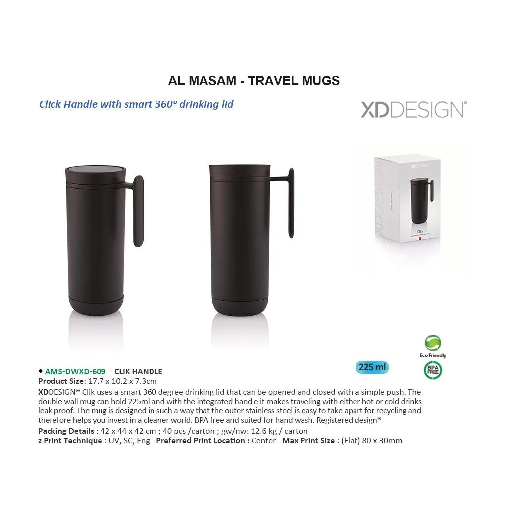 AMS- DWXD 609 XDdesign CLIK HANDLE Drinkware Black