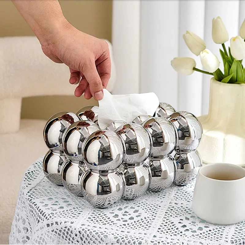 Ball Shape Ceramic Tissue Storage Box Organizer