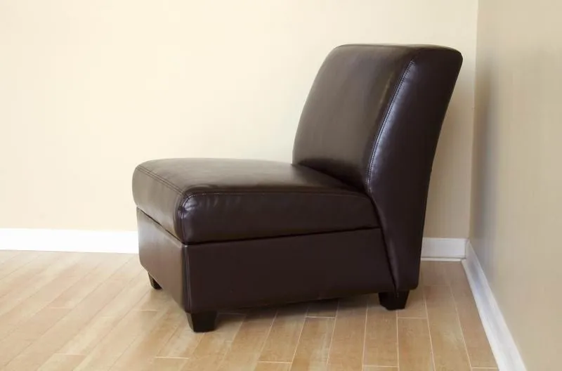 Baxton Studio Dark Brown Armless Club Chair
