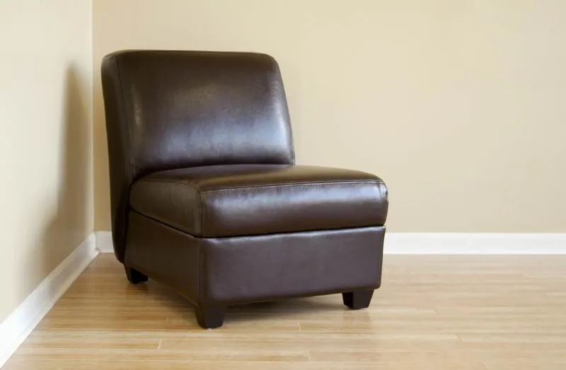Baxton Studio Dark Brown Armless Club Chair