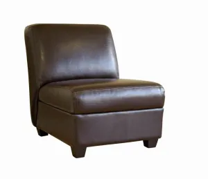 Baxton Studio Dark Brown Armless Club Chair