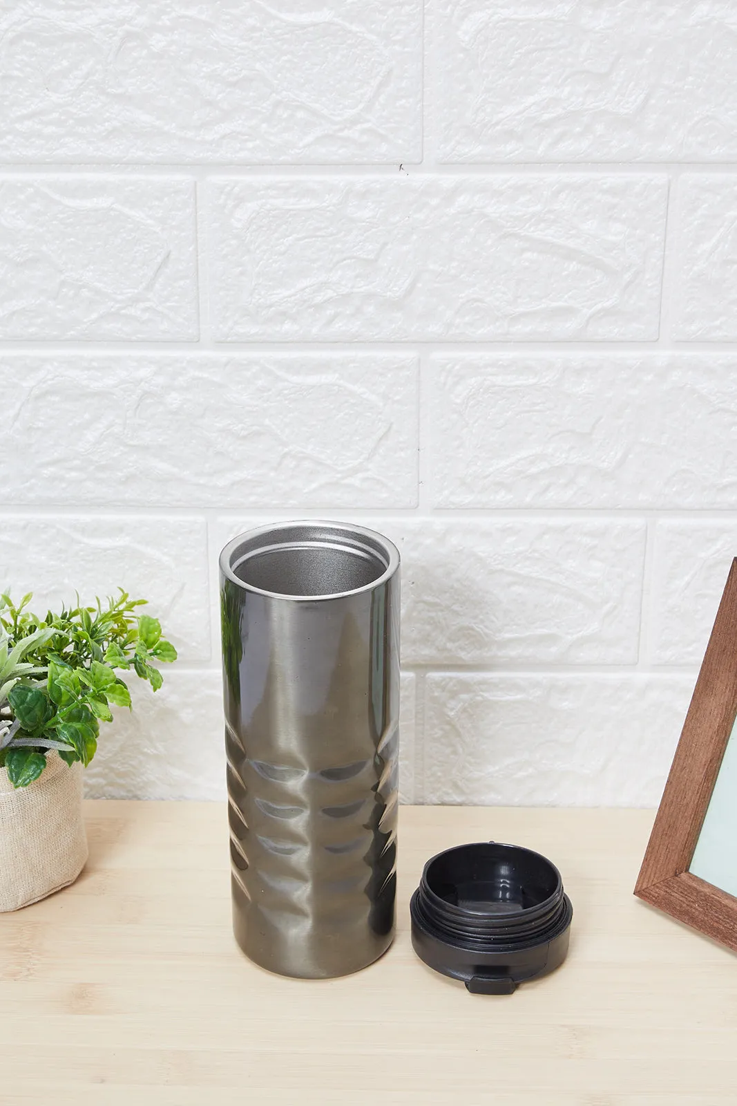 Black Embossed Travel Mug