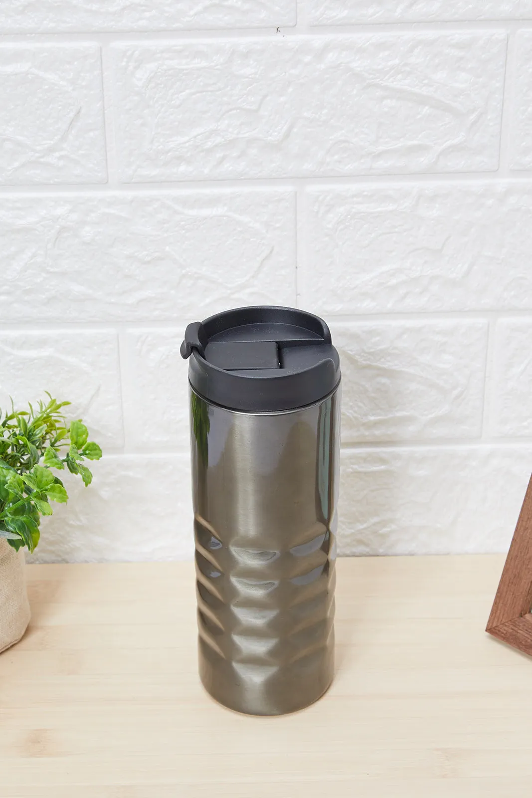 Black Embossed Travel Mug