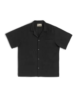 Black Linen Camp Shirt