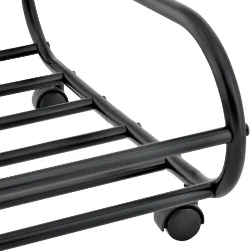 Black Metal Rolling Under-Bed Storage Cart