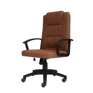 Comfortable And Durable Pu Leather Tilt And Swivel Office Chair 520L Brown