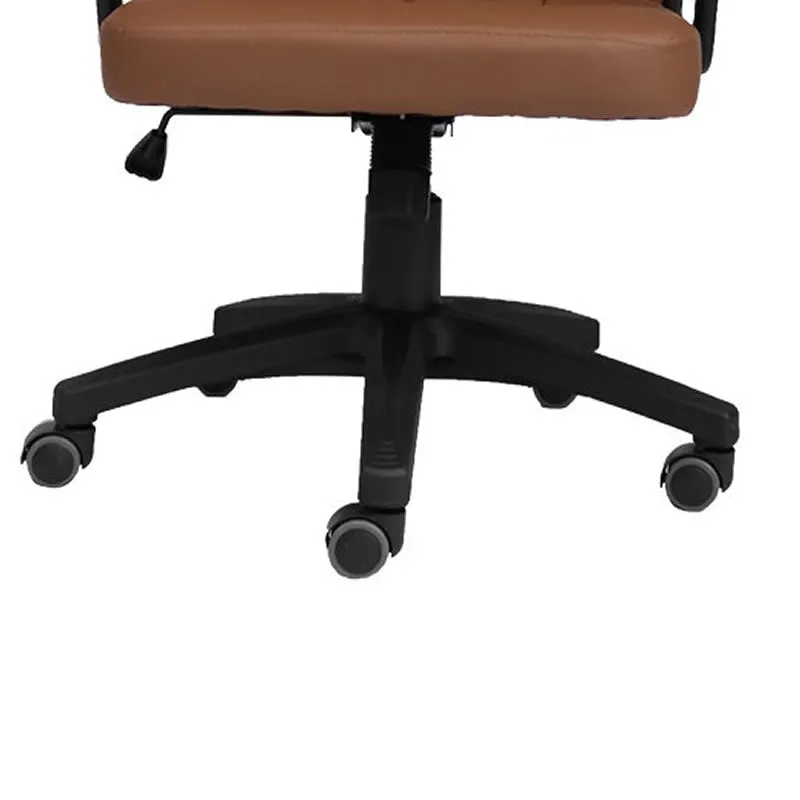 Comfortable And Durable Pu Leather Tilt And Swivel Office Chair 520L Brown