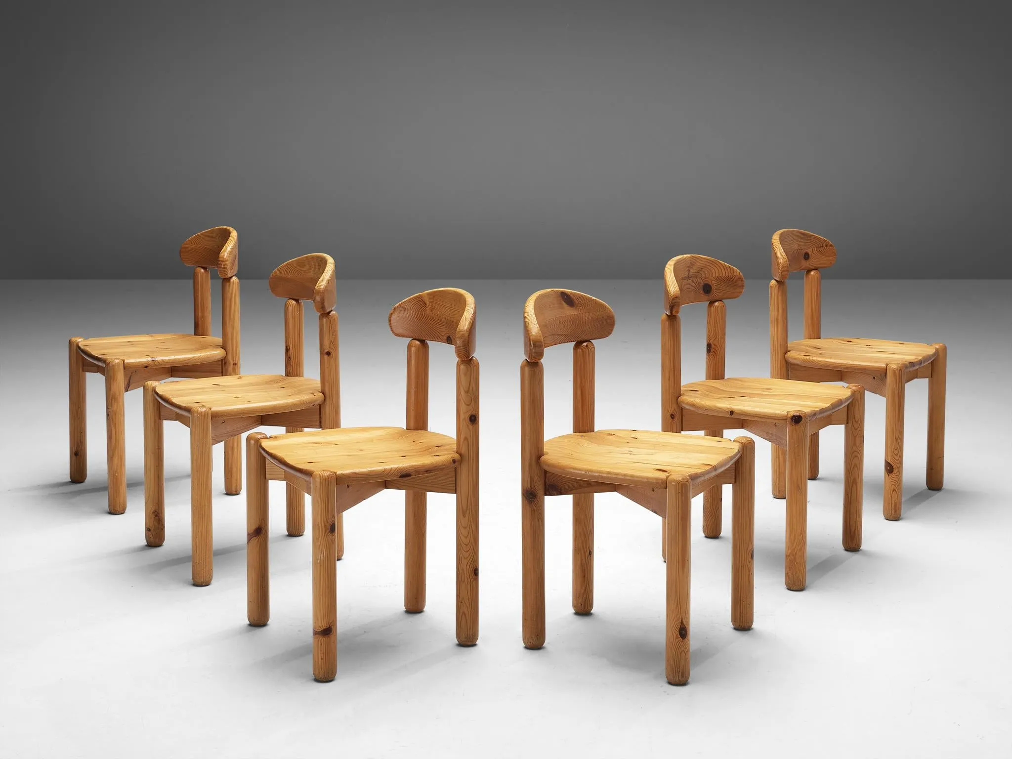 Danish Set of Six Dining Chairs in Pine