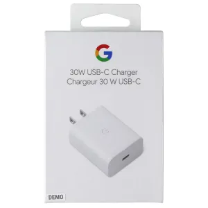 Demo Packaging - Google (30W) USB-C Single Port Fast-Charging Adapter - White