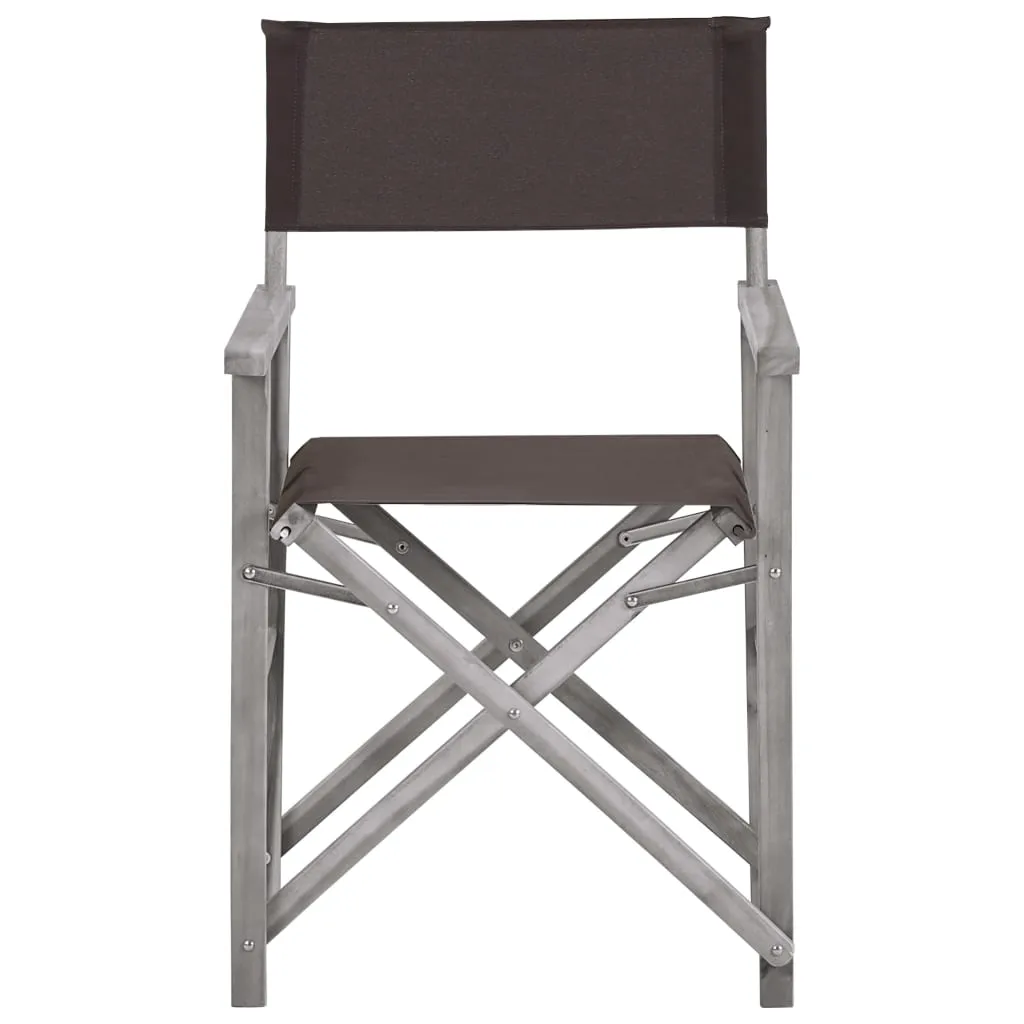 Director's Chair Foldable Camping Chair for Outdoor Solid Wood Acacia