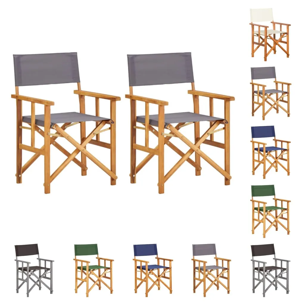 Director's Chair Foldable Camping Chair for Outdoor Solid Wood Acacia