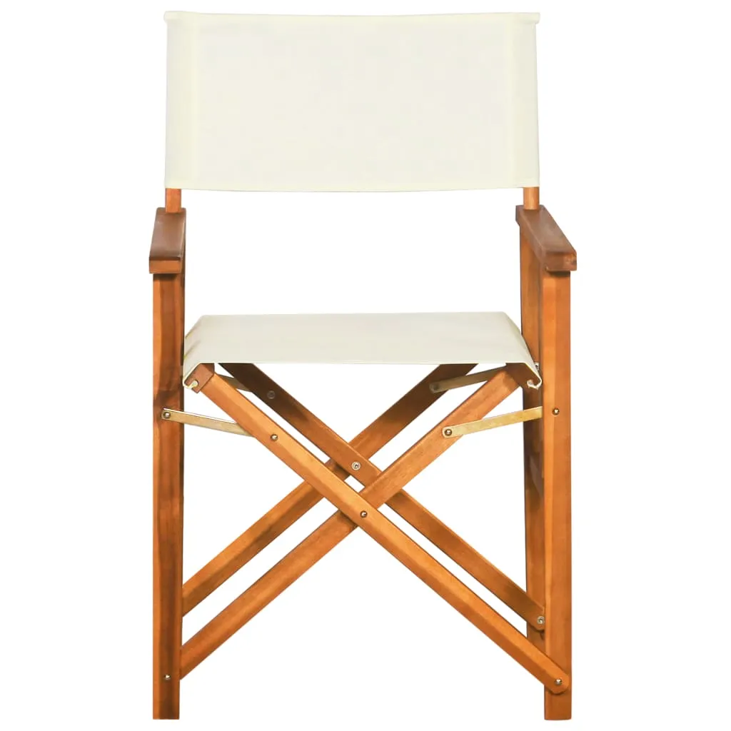 Director's Chair Foldable Camping Chair for Outdoor Solid Wood Acacia
