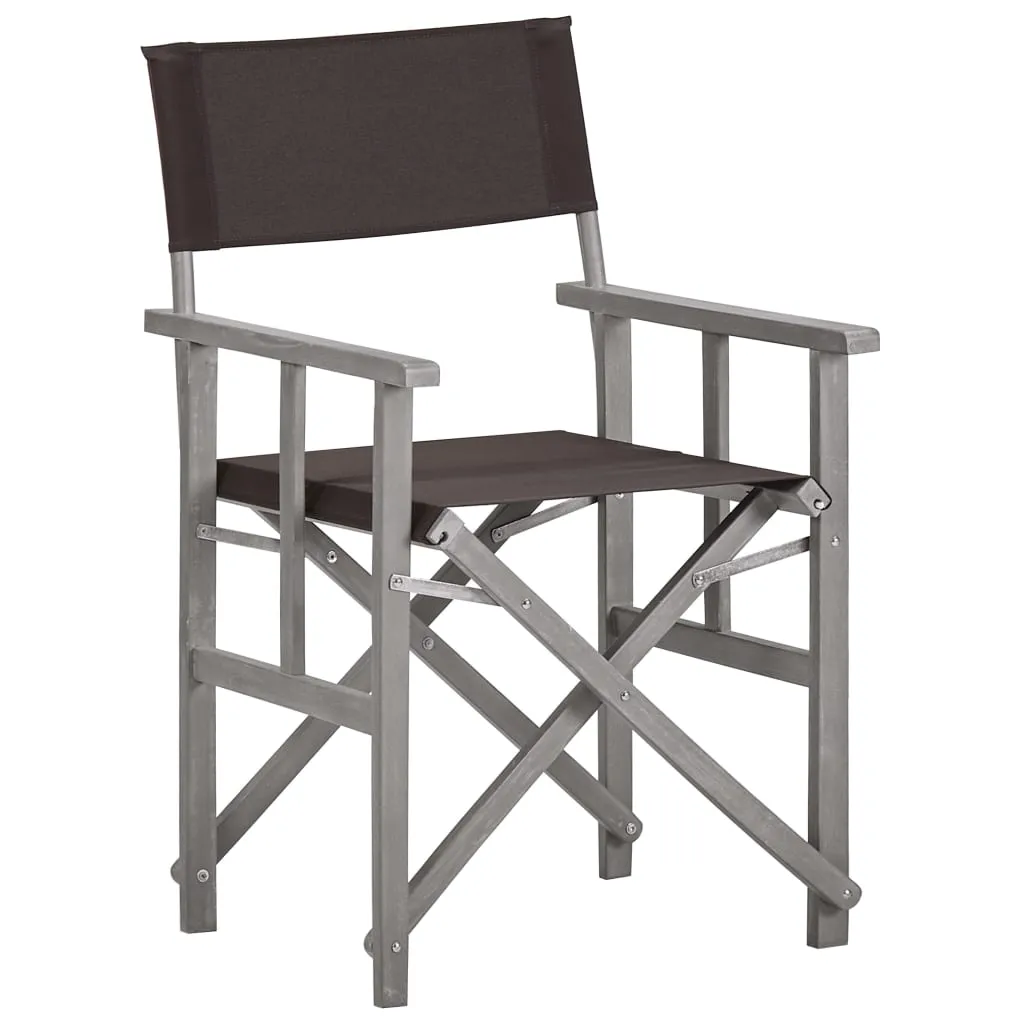 Director's Chair Foldable Camping Chair for Outdoor Solid Wood Acacia