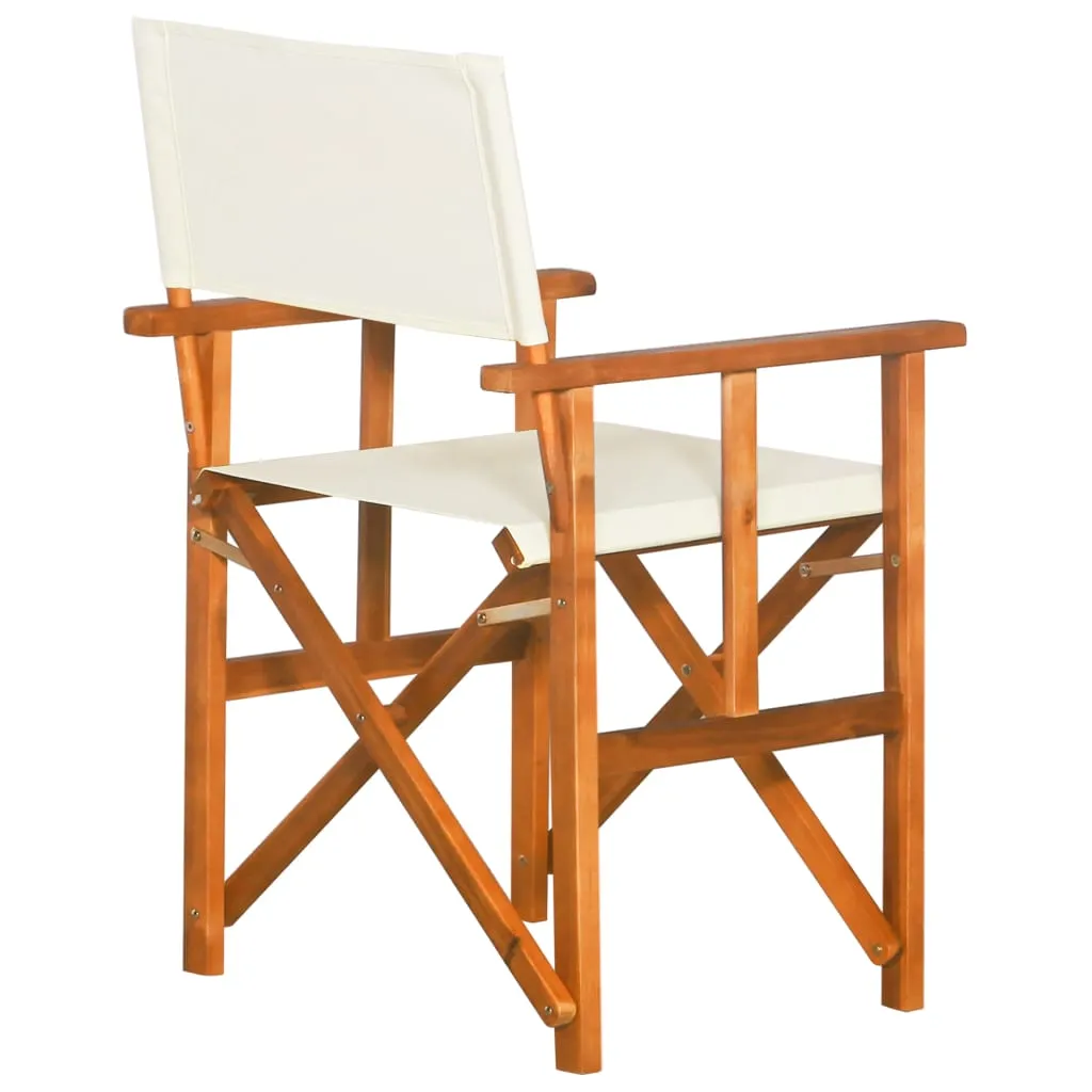 Director's Chair Foldable Camping Chair for Outdoor Solid Wood Acacia
