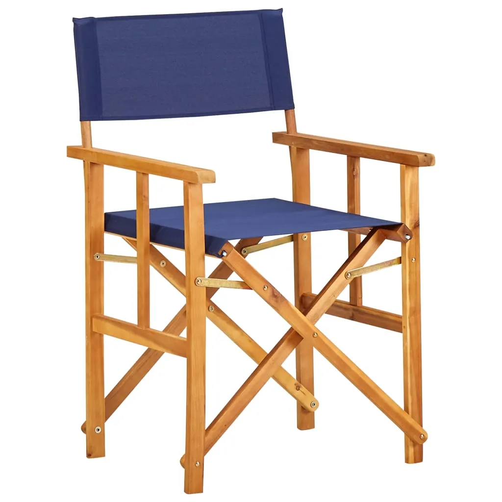 Director's Chair Foldable Camping Chair for Outdoor Solid Wood Acacia