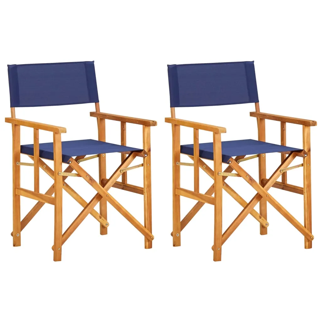 Director's Chair Foldable Camping Chair for Outdoor Solid Wood Acacia