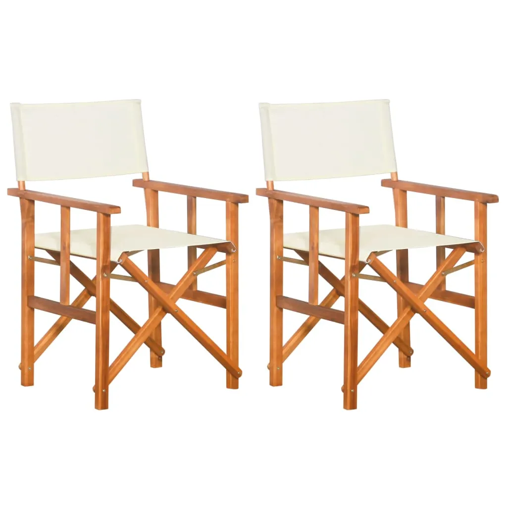 Director's Chair Foldable Camping Chair for Outdoor Solid Wood Acacia