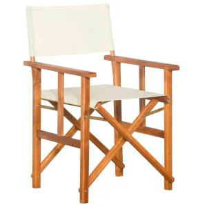 Director's Chair Foldable Camping Chair for Outdoor Solid Wood Acacia
