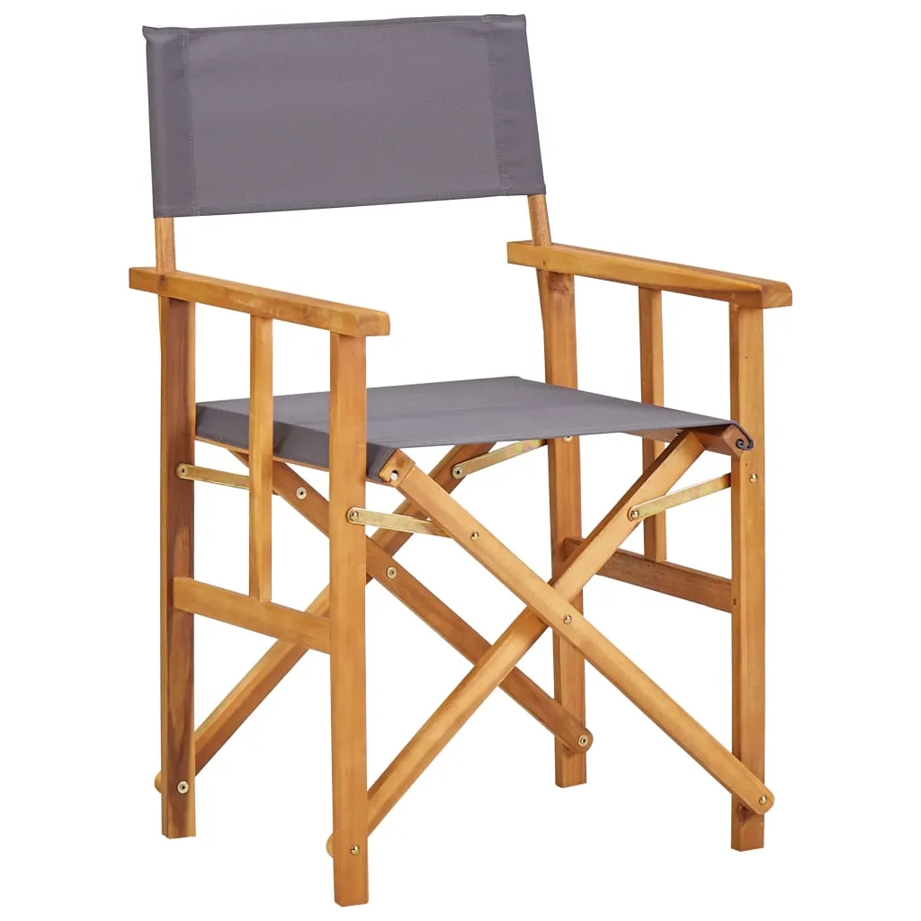Director's Chair Foldable Camping Chair for Outdoor Solid Wood Acacia