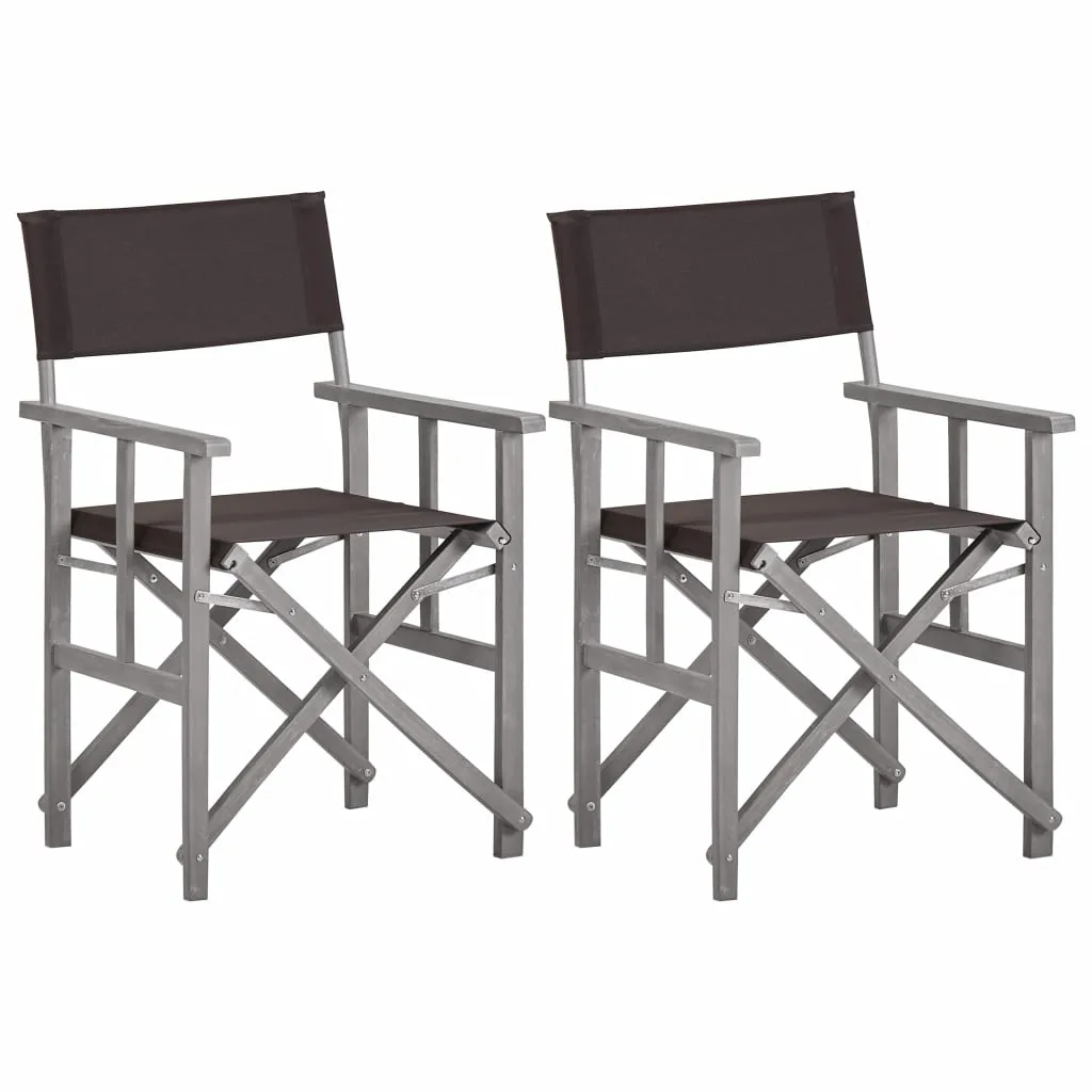 Director's Chair Foldable Camping Chair for Outdoor Solid Wood Acacia