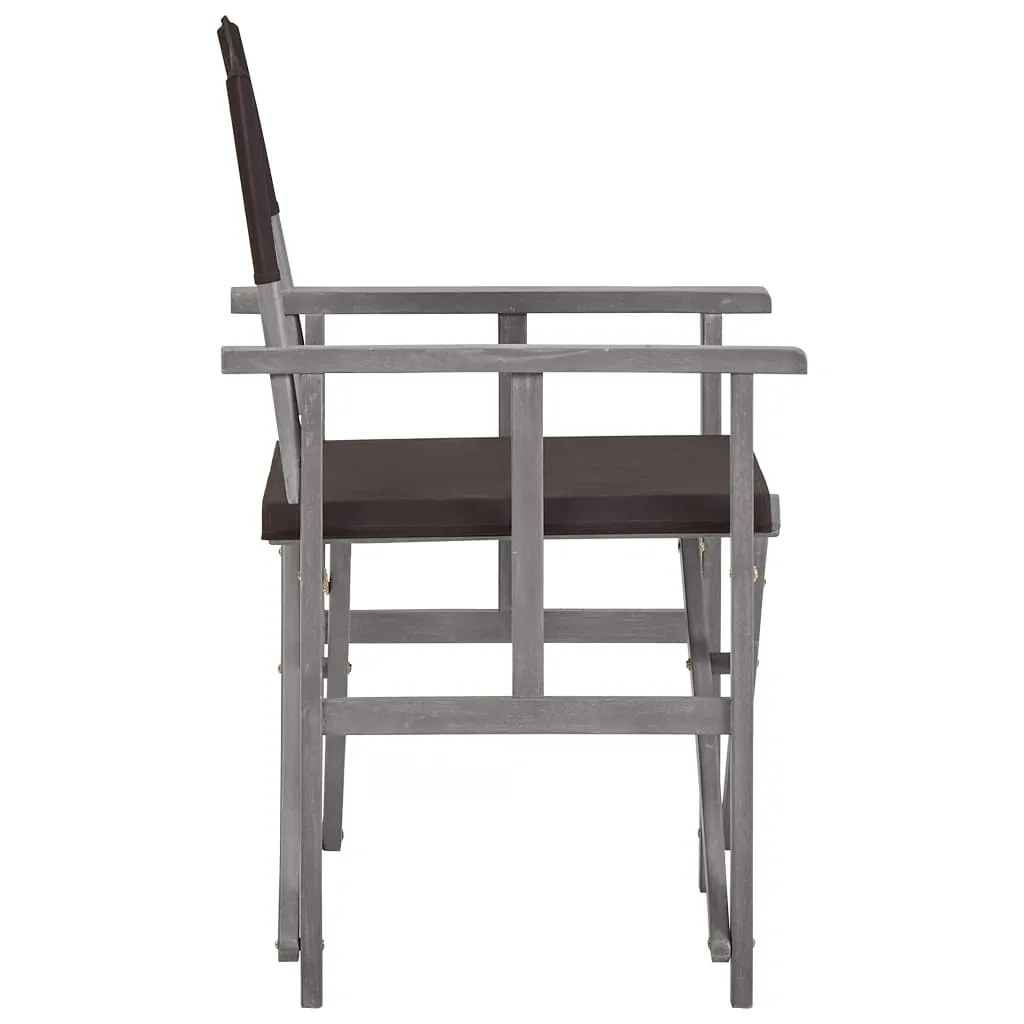 Director's Chair Foldable Camping Chair for Outdoor Solid Wood Acacia