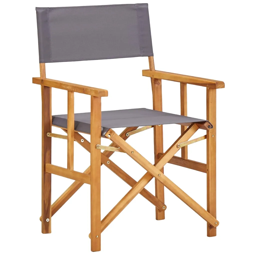 Director's Chair Foldable Camping Chair for Outdoor Solid Wood Acacia