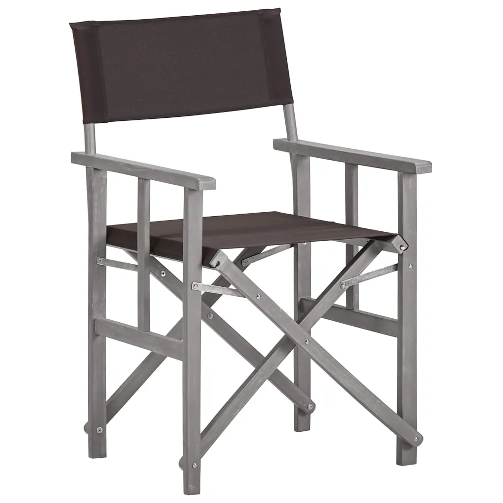 Director's Chair Foldable Camping Chair for Outdoor Solid Wood Acacia