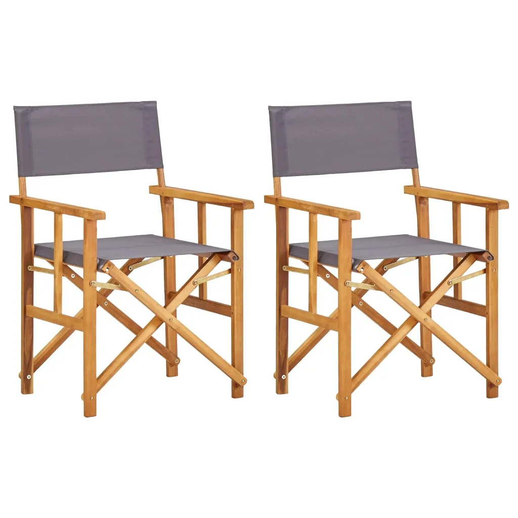 Director's Chair Foldable Camping Chair for Outdoor Solid Wood Acacia