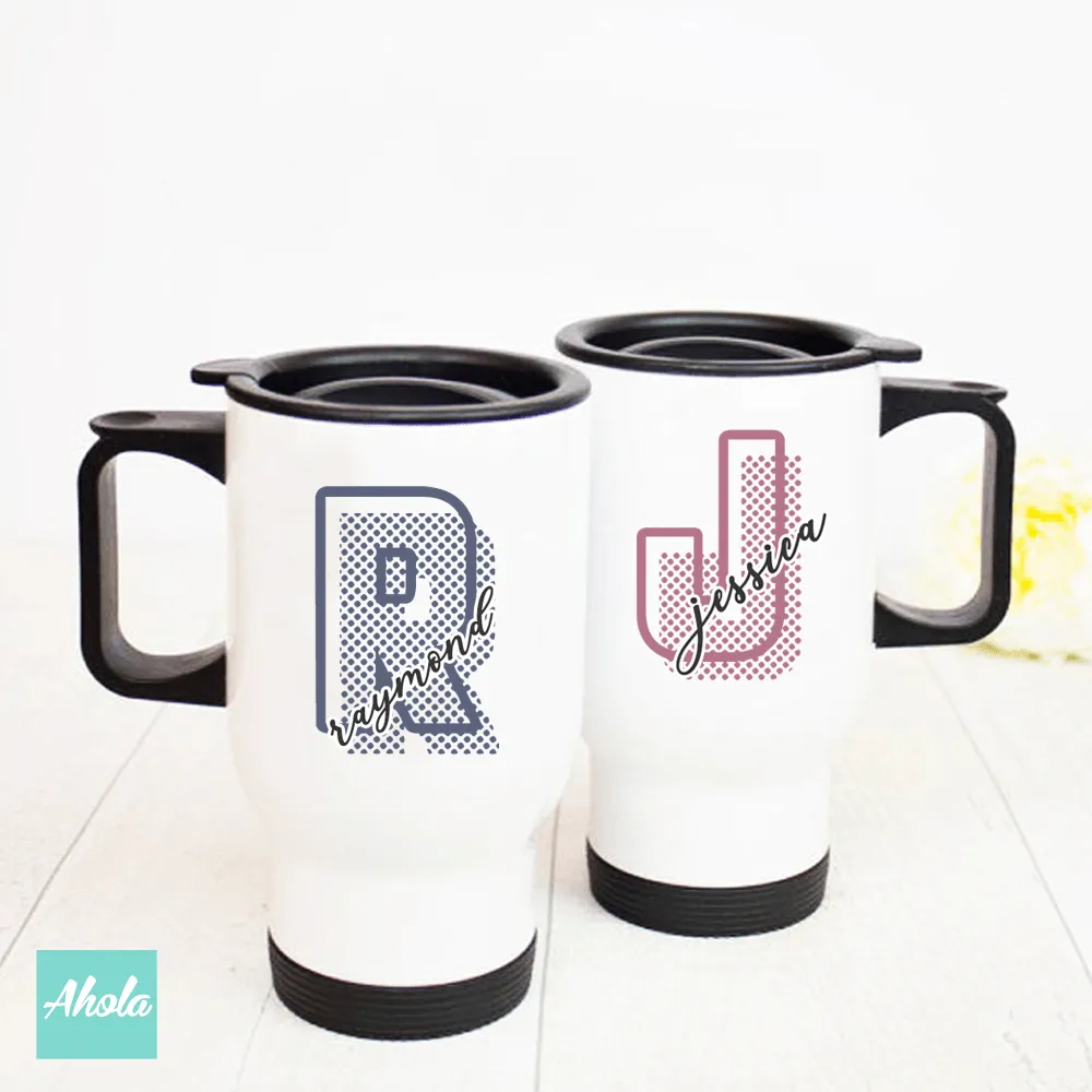 【Dotted Initial】Stainless Steel Travel Tumbler 點點字母不鏽鋼保溫杯