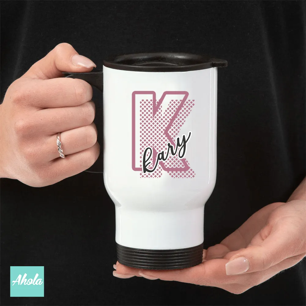 【Dotted Initial】Stainless Steel Travel Tumbler 點點字母不鏽鋼保溫杯
