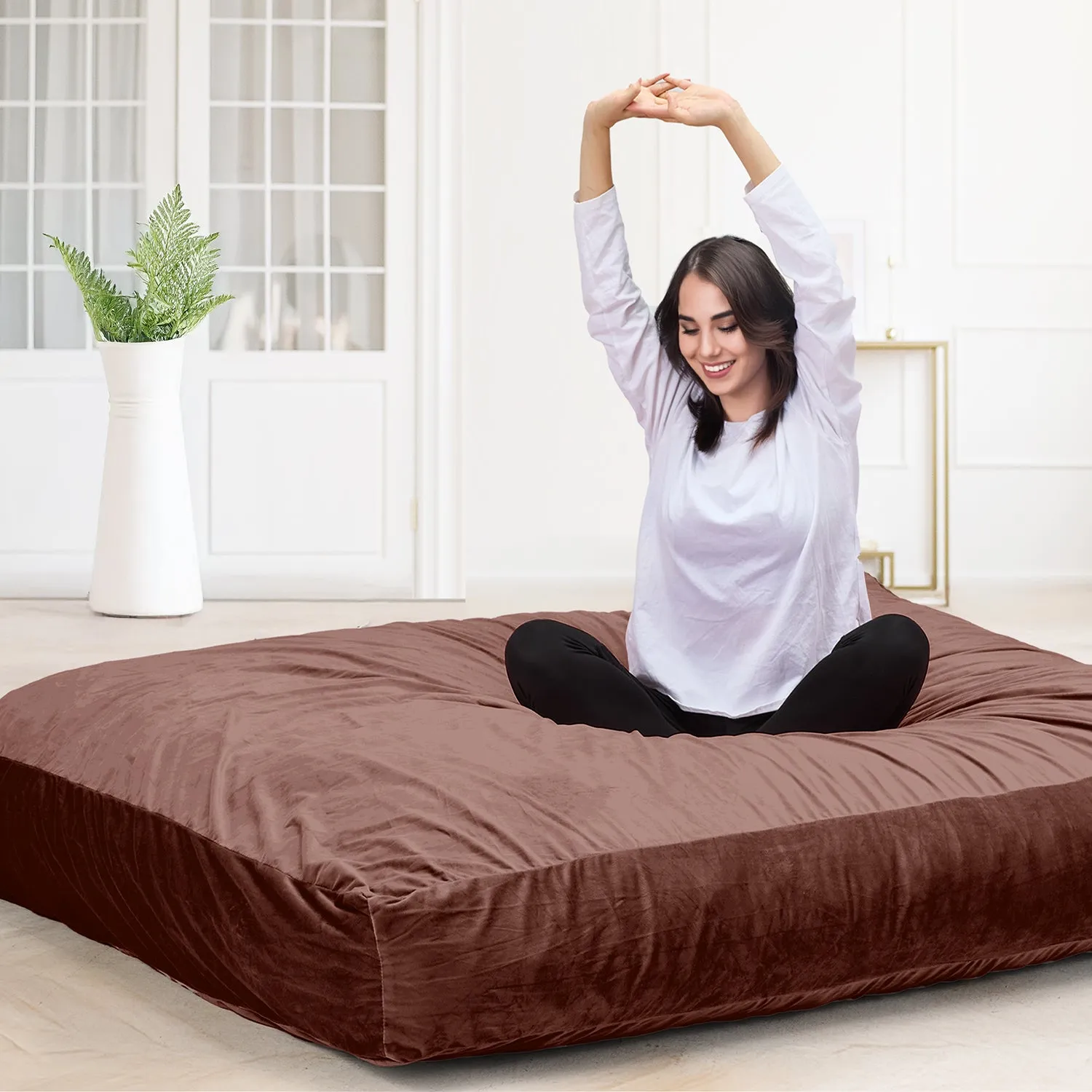 EROMMY 5ft Giant Gorilla Bean Bag Sofa Chair Bed for Adults, Brown
