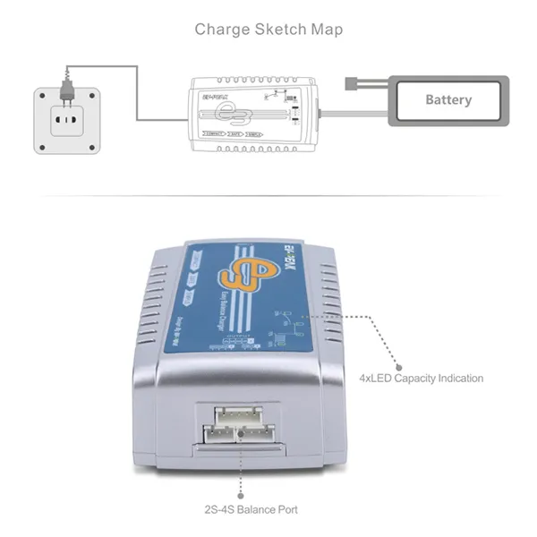 EV-Peak E3 AC Lipo Balancing Battery Charger (3Amps, 35Watts)