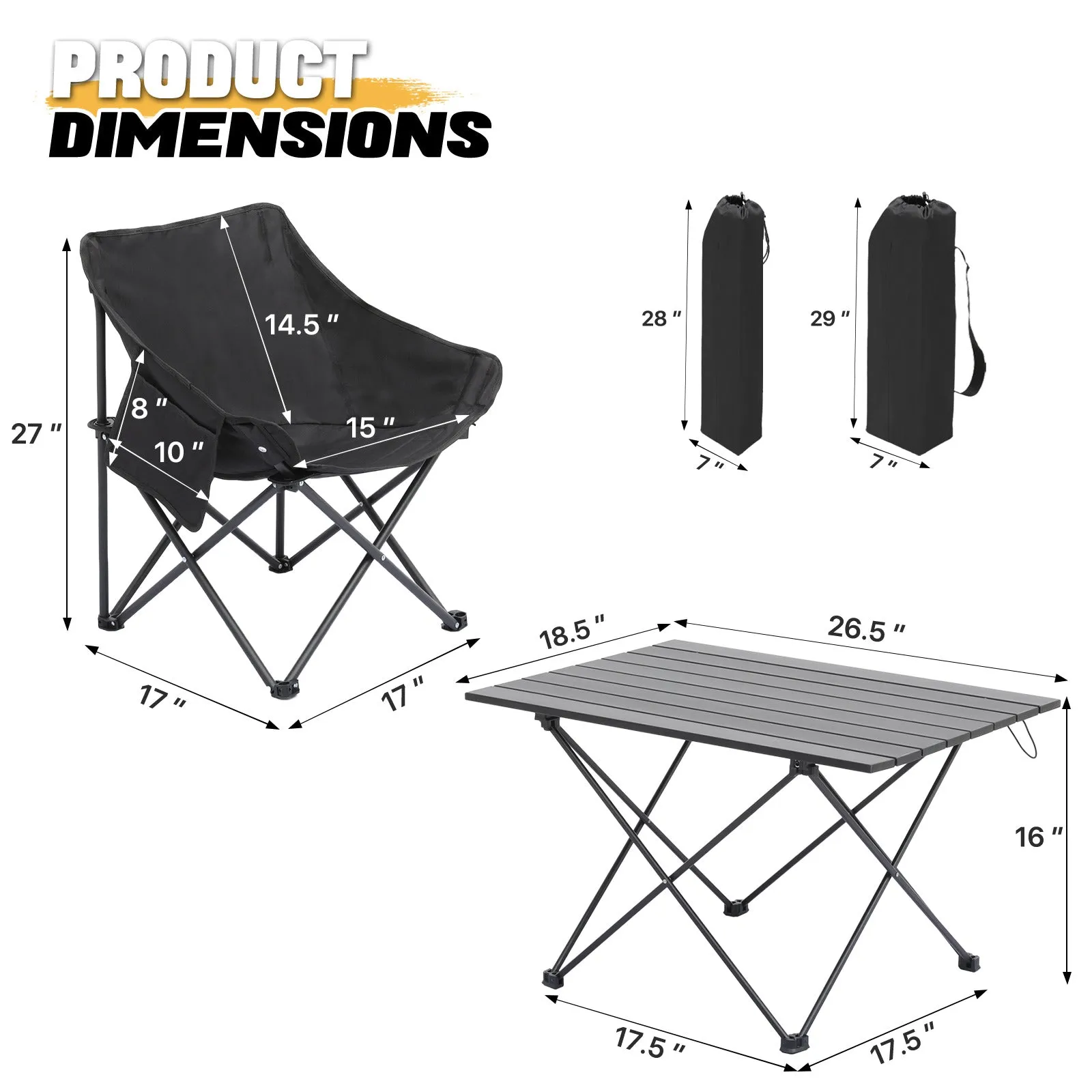 Folding Camping Table and Chair Set