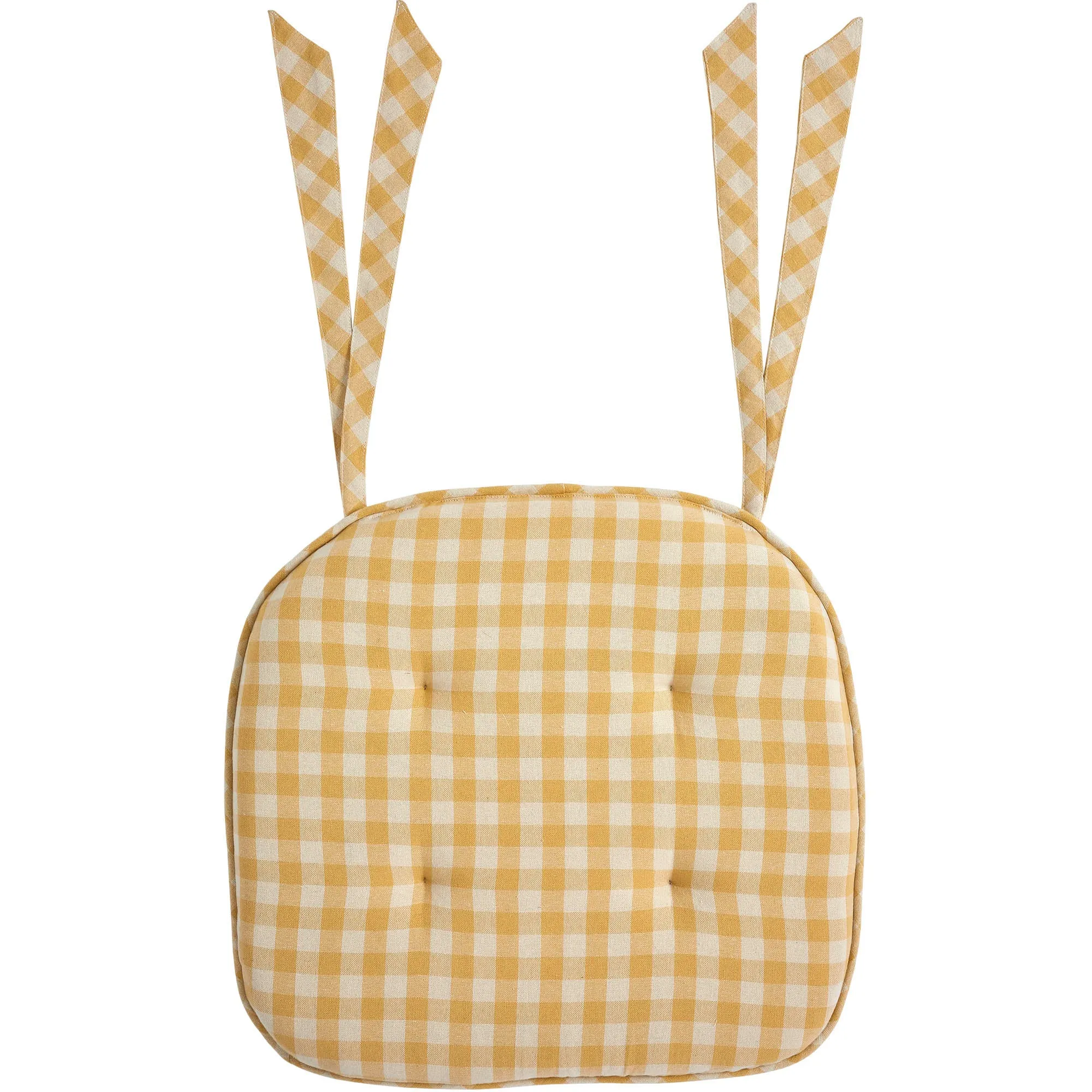 Golden Honey Check Chair Pad 16.5x18