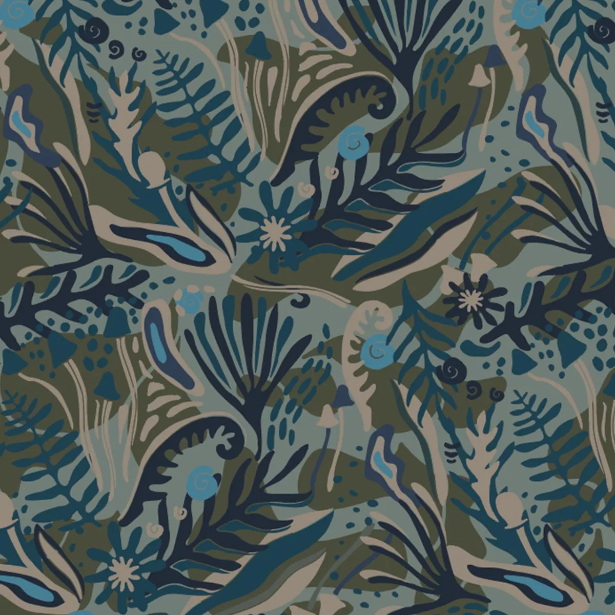 Gusto Recycled Windshell Anorak - Abstract Seaweed Pistachio