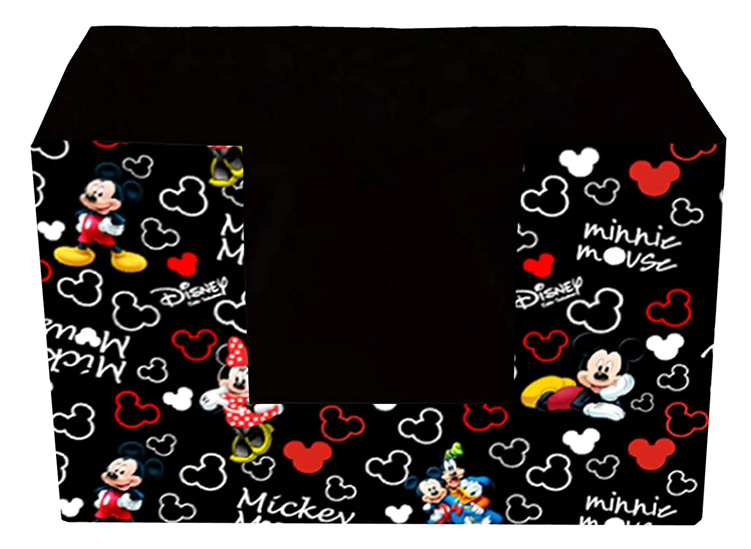 Heart Home Disney Mickey Mouse Printed Multiuses Non-Woven Closet Organizer, Storage Bin, Shelf Storage Oragnizer With Handle (Black)-HS43HEARTH26375