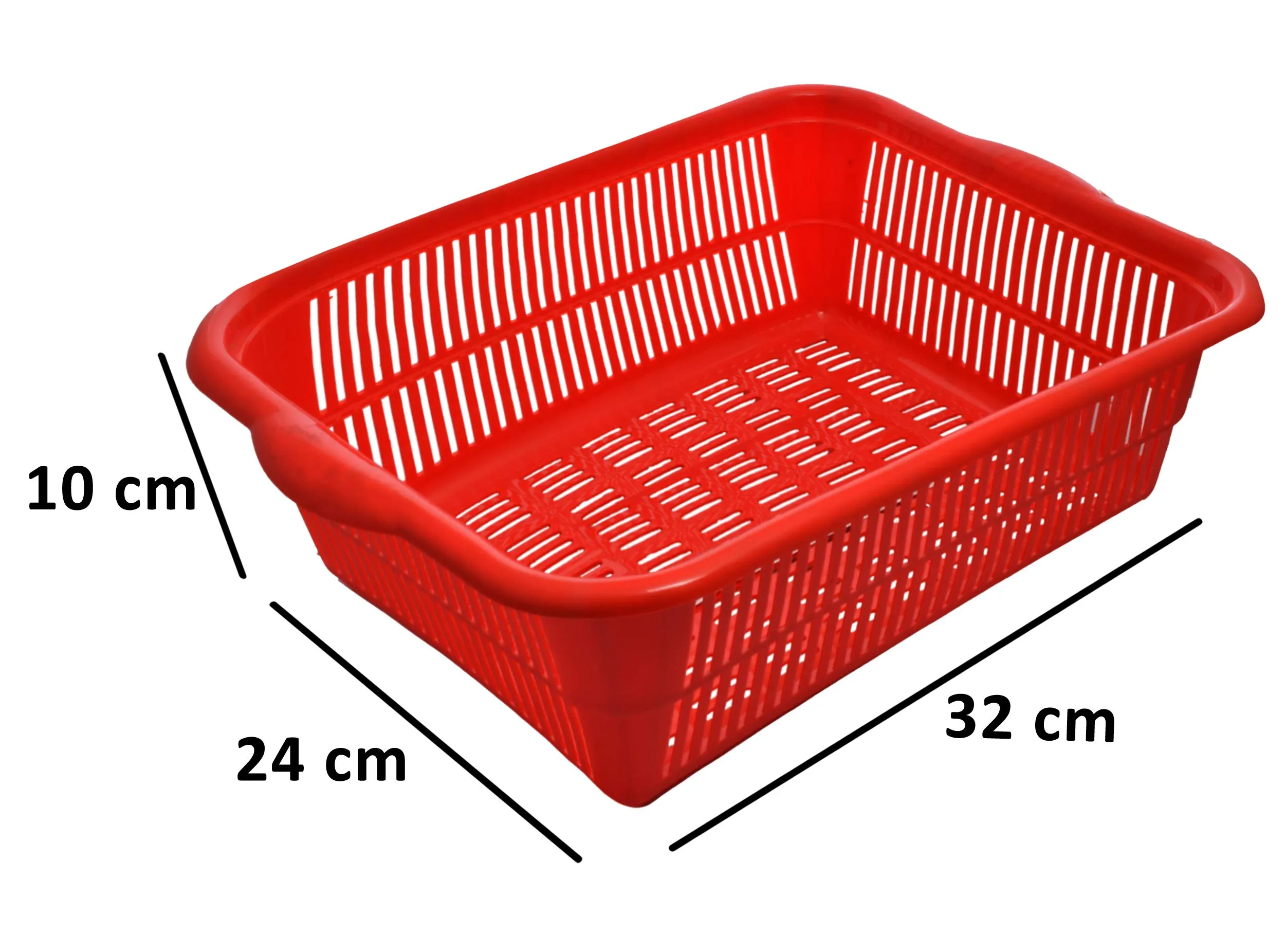 Heart Home Plastic Kitchen Small Size Dish Rack Drainer Vegetables and Fruits Washing Basket Dish Rack Multipurpose Organizers (Red)- HEART3608