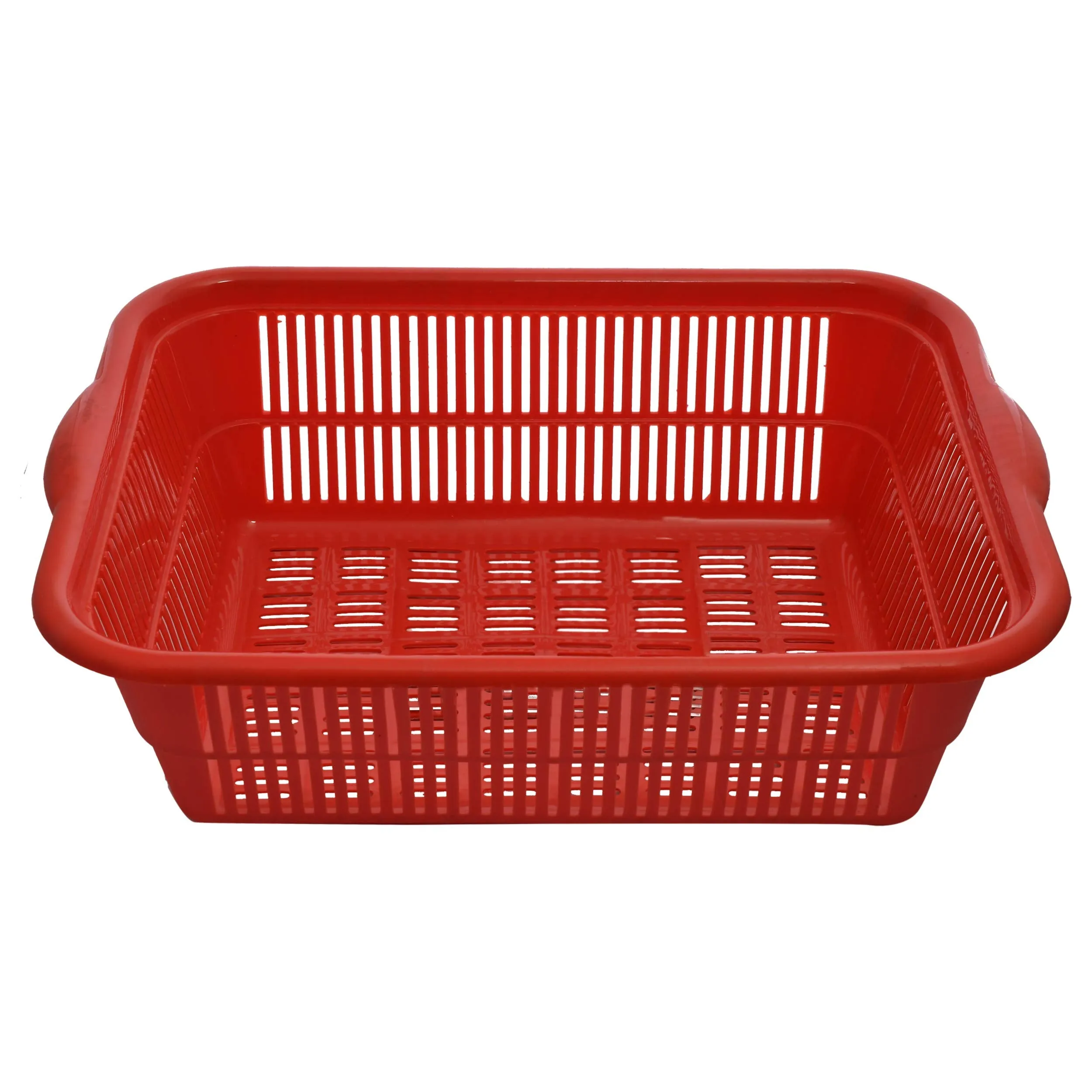 Heart Home Plastic Kitchen Small Size Dish Rack Drainer Vegetables and Fruits Washing Basket Dish Rack Multipurpose Organizers (Red)- HEART3608