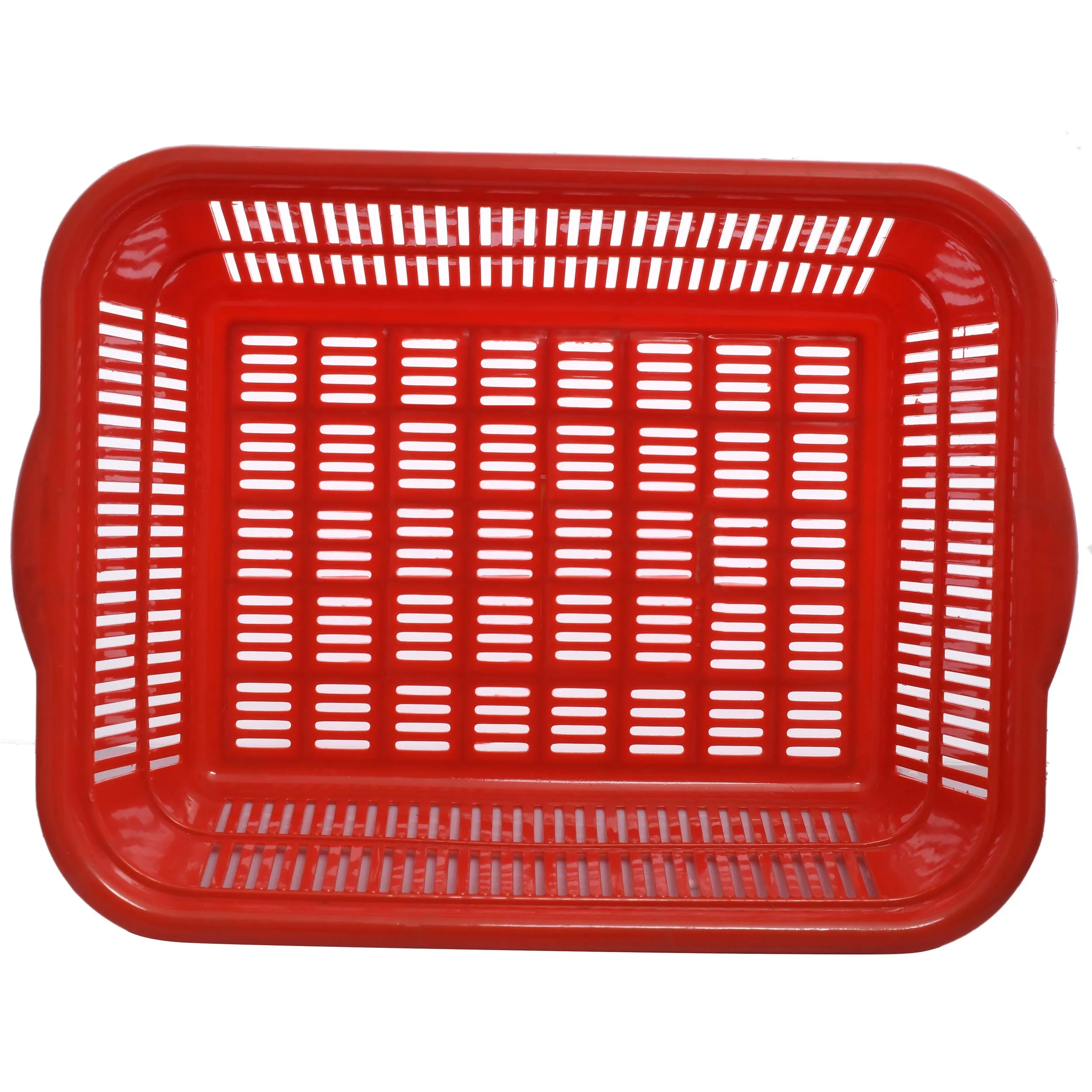 Heart Home Plastic Kitchen Small Size Dish Rack Drainer Vegetables and Fruits Washing Basket Dish Rack Multipurpose Organizers (Red)- HEART3608