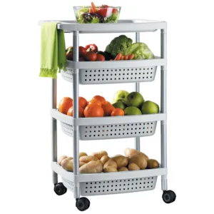 Heavy Duty Vegetable Trolley 4 Tier White