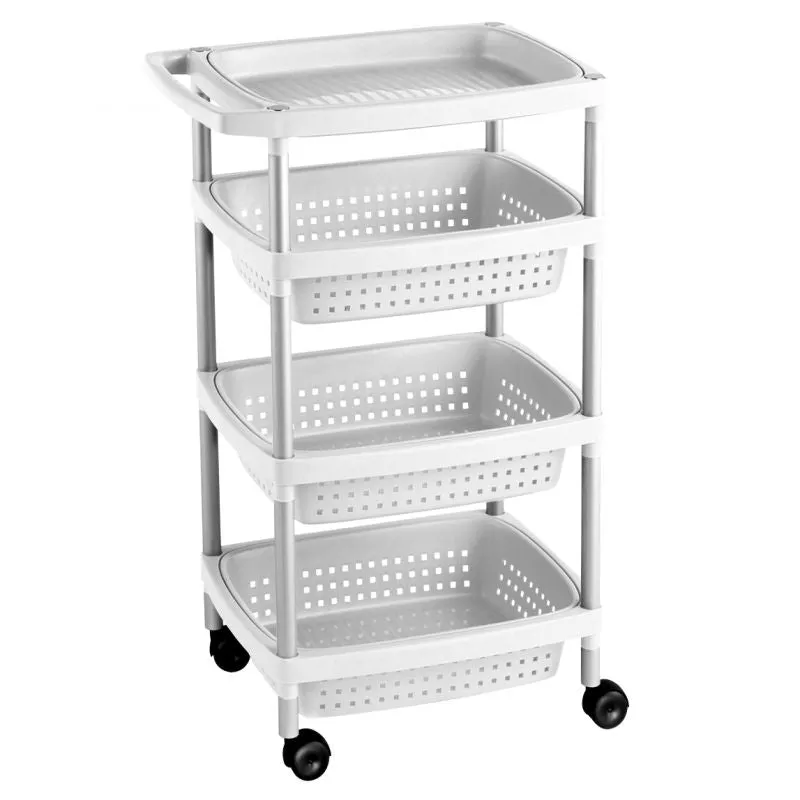 Heavy Duty Vegetable Trolley 4 Tier White