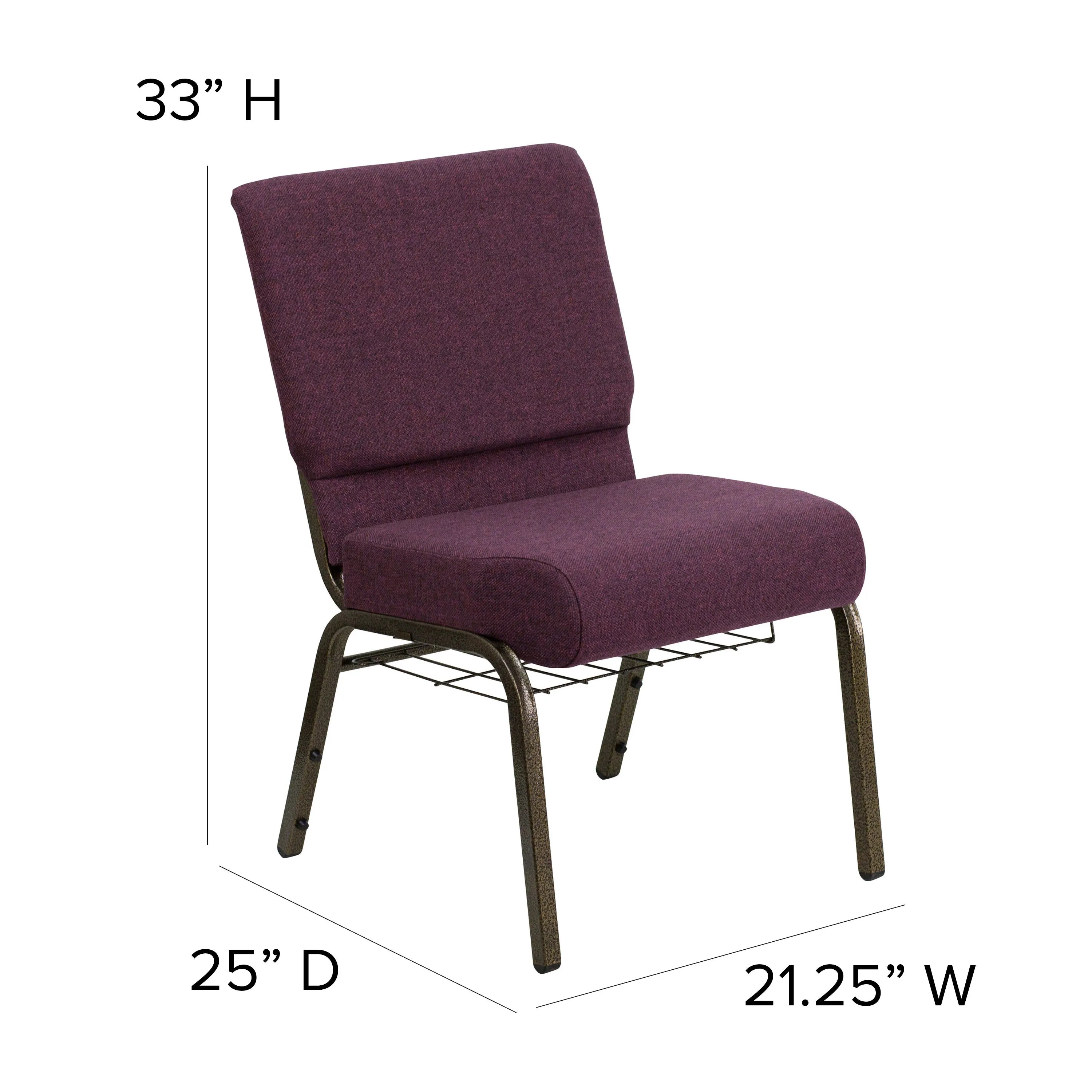 HERCULES Series 21''W Church Chair with Book Rack